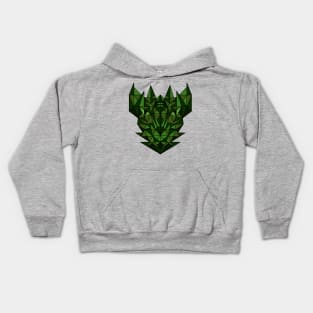 Green Dragon - Geometric Abstract Kids Hoodie